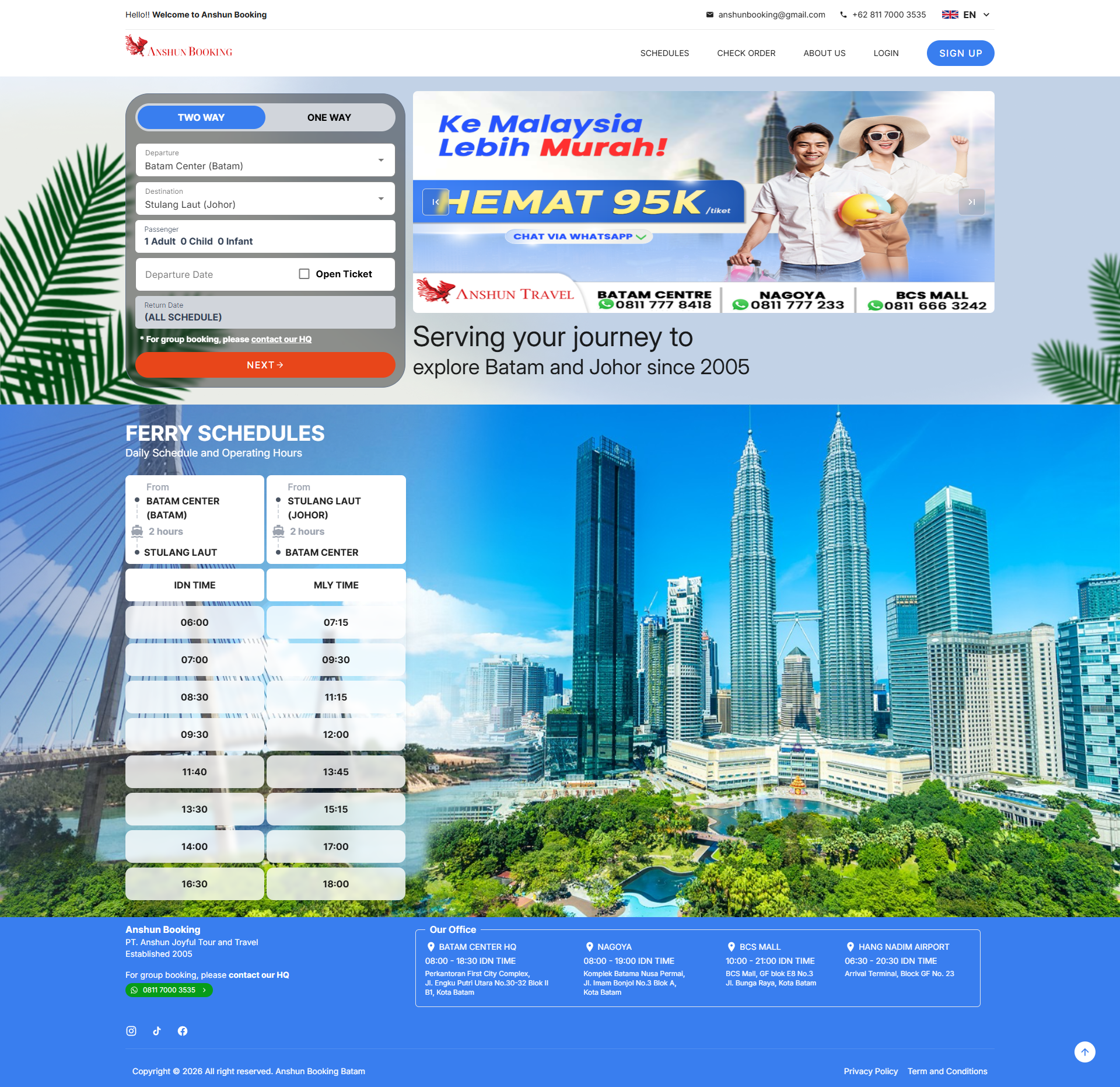 anshunbooking.com: Ferry booking Batam - Malaysia